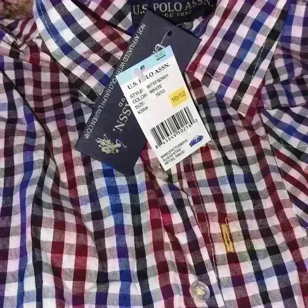 US Polo assn size 10-12 boys button-up brand new with tags - Picture 3 of 7